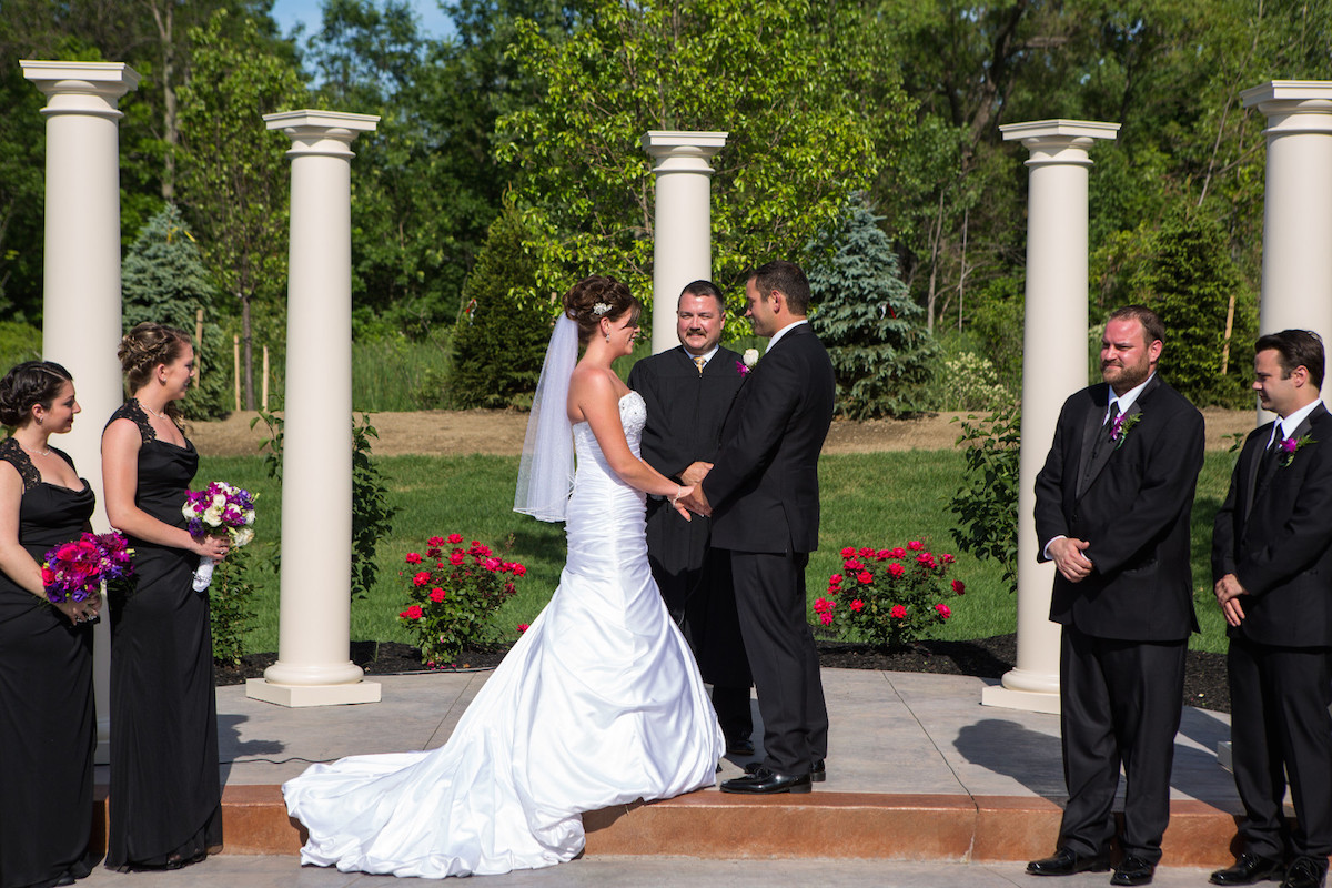 Wedding Ceremony - Outdoor Patio and Garden - The Columns Banquets - Serving Buffalo and Elma NY